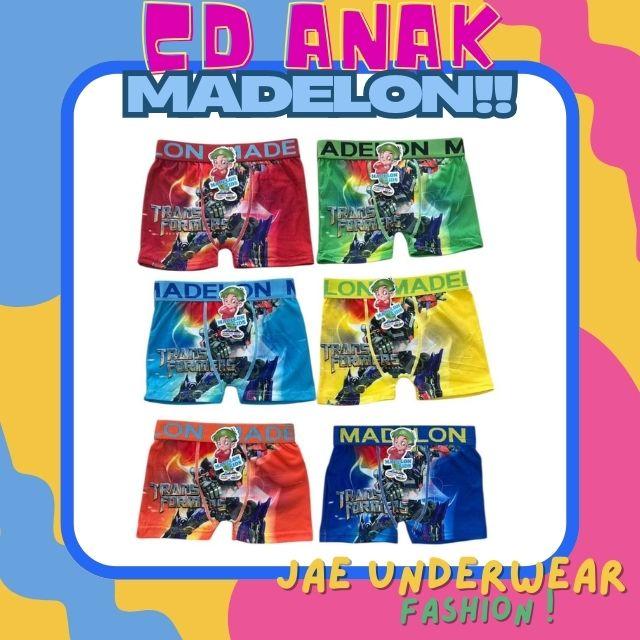 3, 6, 12 Pcs Celana Dalam Boxer Anak laki-laki MADELON Ukuran M L XL XXL - CDA Cowok Pinggang Karet 