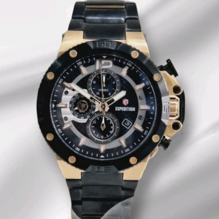 Expedition 6751 black rosegold jam tangan cowok original tahan air