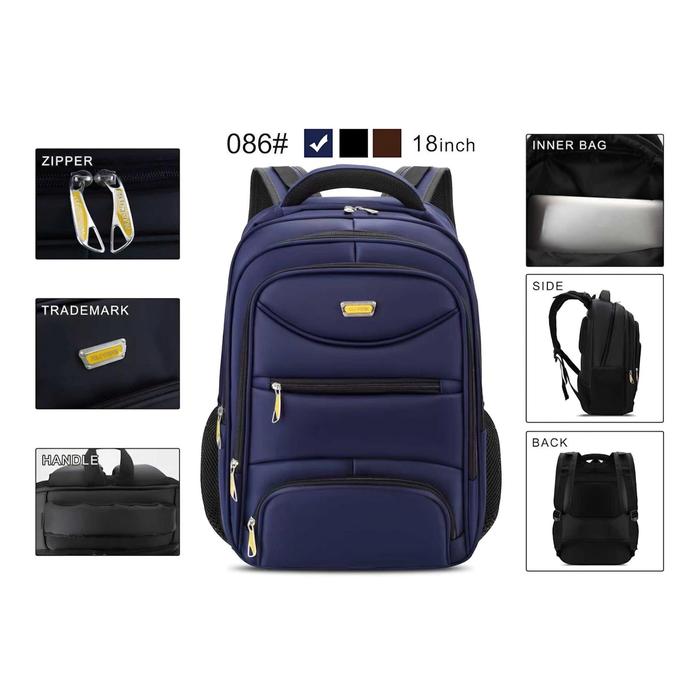 Tas Ransel POLO WISDOM 18 Inch Tas Serbaguna Tas Kerja Tas Sekolah Tas Travel Tas Laptop 086