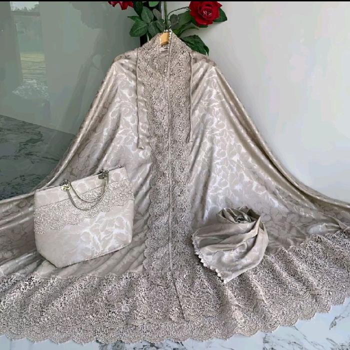 Mukena Sairen armani jaguard Original Berkualitas Tinggi - Muslim, Nyaman, Cantik, Mewah, Motif, Kai
