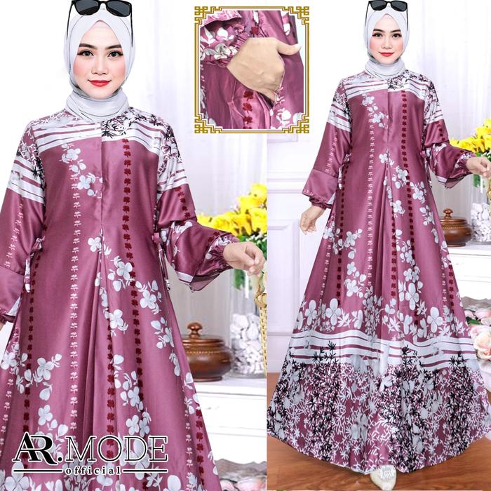 DACE Dress Pesta Maxmara Silk Premium Terbaru M L XL XXL XXXL Hitam Dusty pink abu-abu dan Ungu