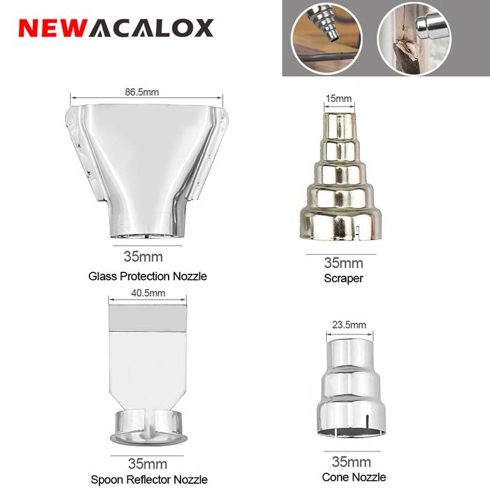 NEWACALOX Heat Air Gun Nozzles Kit Heat Gun Accessories