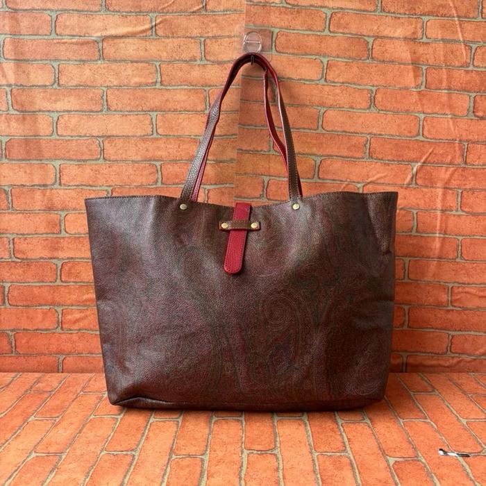 TAS TOTE ETRO MILANO ITALY KULIT WANITA SECOND BRANDED / TAS TOP HANDLE WANITA ETRO SECOND