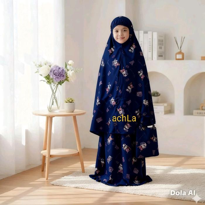 Mukenah Kuromi Navy Mukenah Karakter Mukenah Anak Mukenah Tk Mukenah Sd