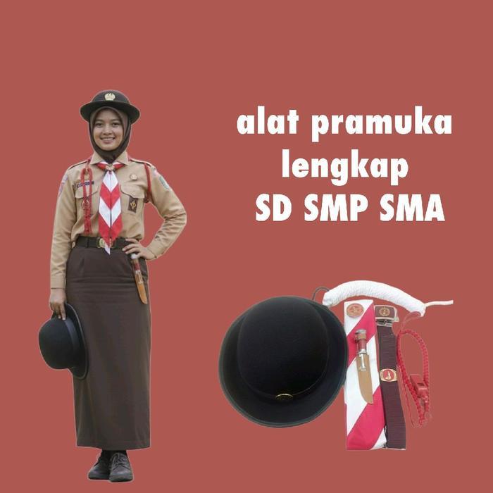 atribut pramuka lengkap SD SMP SMA putri/peralatan Pramuka lengkap putri/set atribut pramuka lengkap