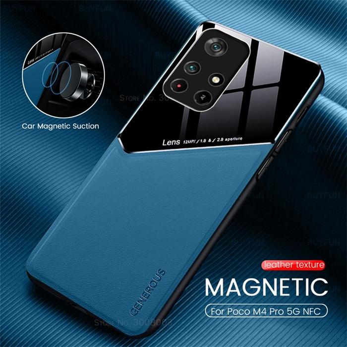 Pocco M 4 Pro Case Leather Car Magnetic Holder Cover For Xiaomi Poco
