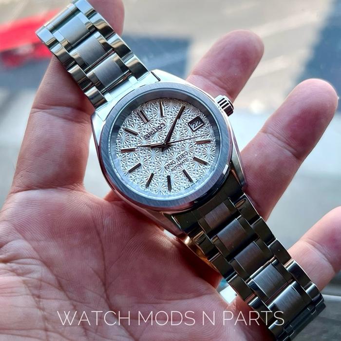 Seiko Mod King Seiko Textured White Dial 4R35B Golden Rotor