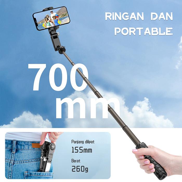 SMARTCOM ~ Gimbal Stabilizer Q18 For VIDEO HP With FACE AUTO TRACKING + BLUETOOTH