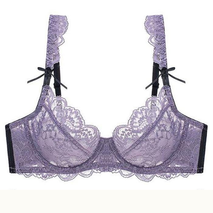 2022 New y Lace Ladies Cutout Bras ABCDE Cup Underwear For Women Bandage Mesh Transparent Ultra Thin