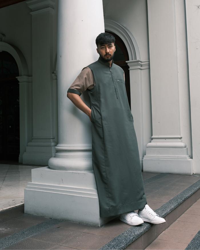 THOBE MUSLIM PRIA GAMIS EKSLUSIF SH-158 ARMY