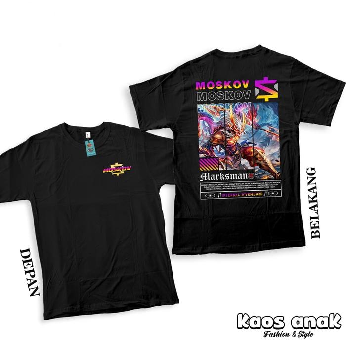 KAOS ANAK - KAOS MLBB HERO MOSKOV SKIN INFERNAL WYRMLORD BAJU MM GOLDLINER BAJU DISTRO ANAK