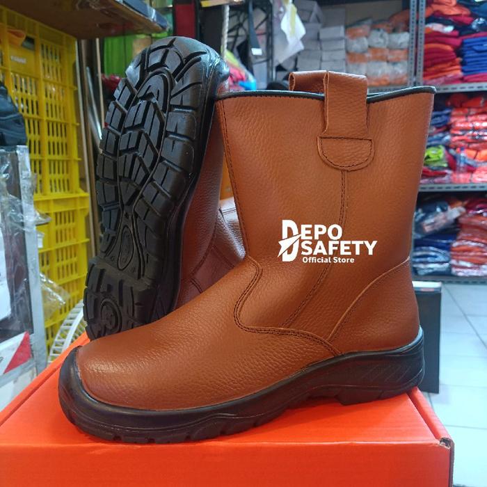 Sepatu Safety Boot Dr. Osha 3398 Warna Cokelat Premium | Sepatu Ujung Besi Dr. Osha Original