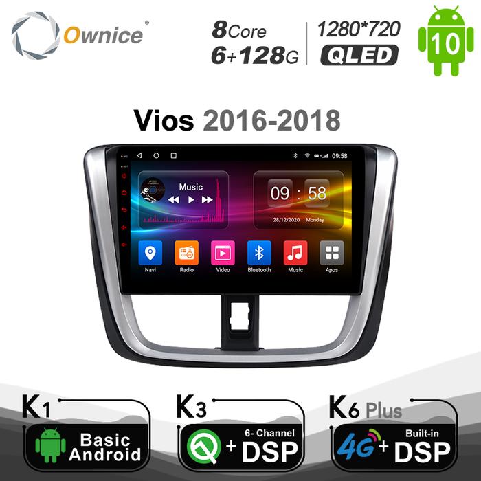 Unit Head DVD Mobil 6G + 128G QLED Android 10.0 untuk Toyota Vios