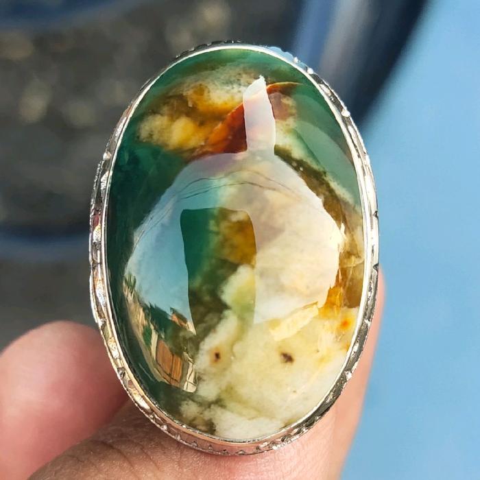 Batu Pancawarna Garut - Batu Akik Pancawarna - Cincin Batu Pancawarna - Akik Pancawarna Semi Kristal