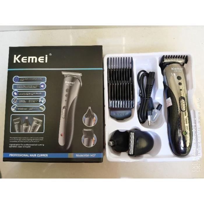 Cod Kemei Km1407 Kemei Hair Clipper Alat Mesin Cukuran Rambut, Kumis, Jenggot, Bulu Hidung