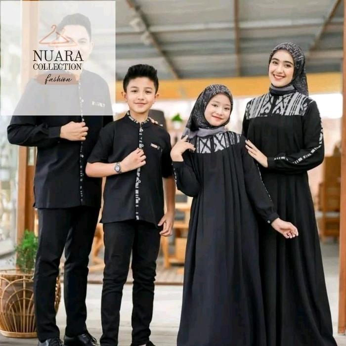 Kemeja dan gamis gamalama black series baju couple keluarga, baju couple kondangan, baju lebaran