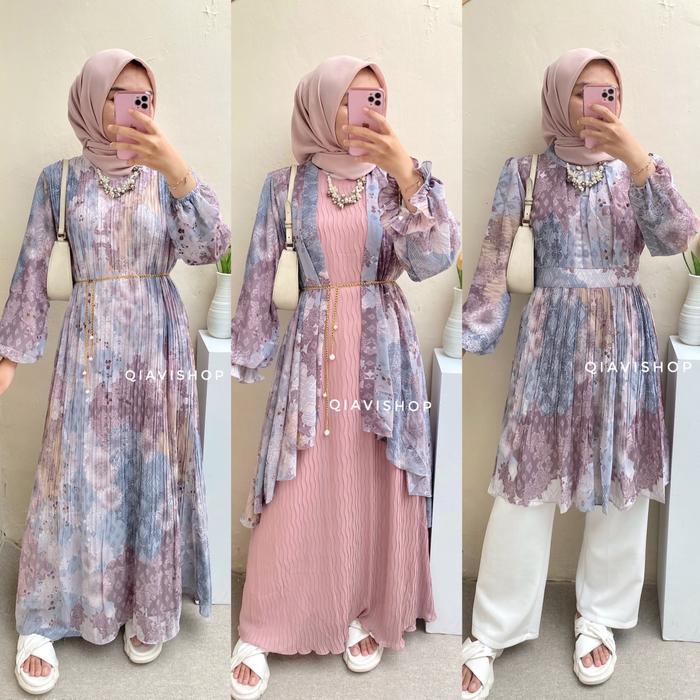 Pastel Outfit Series / Gamis cewek terbaru / dress mewah / Baju Kembaran / Sarimbit Keluarga / Plisk