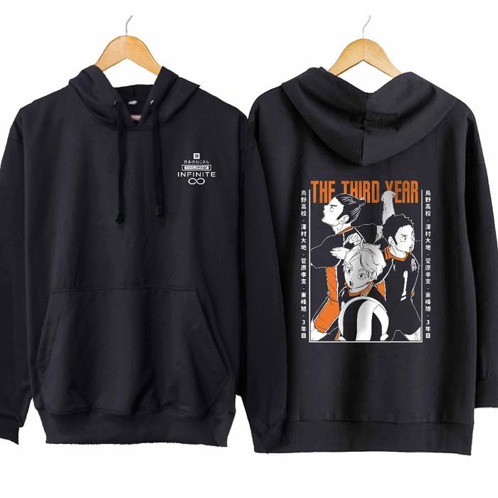 Jaket hoodie jumper infinite anime ASAHI KOSHI DAICHI - HAIKYUU material cotton fleece