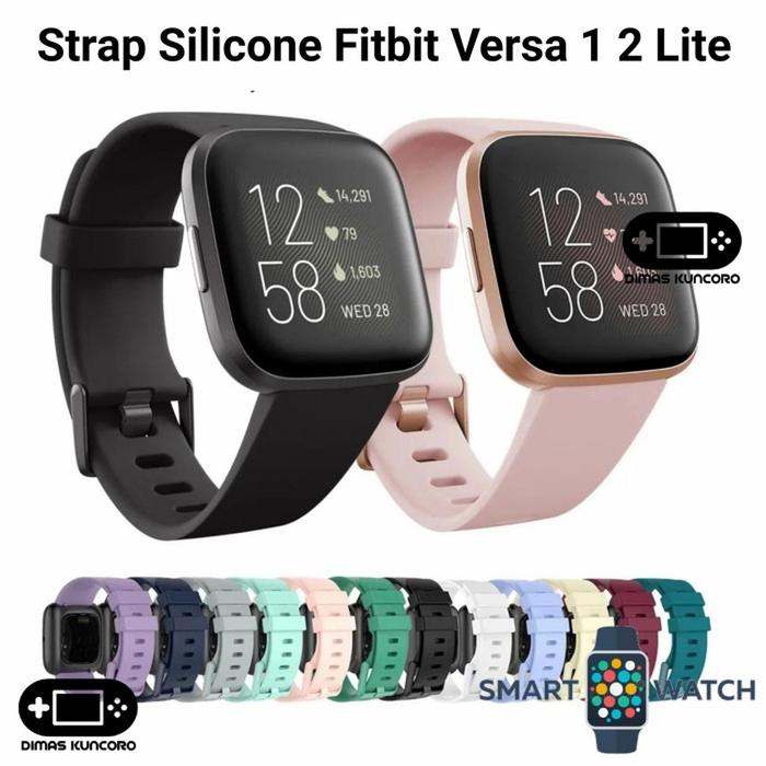 Strap Silicone Fitbit Versa 1 2 Lite silicon tali jam tangan karet - Grey