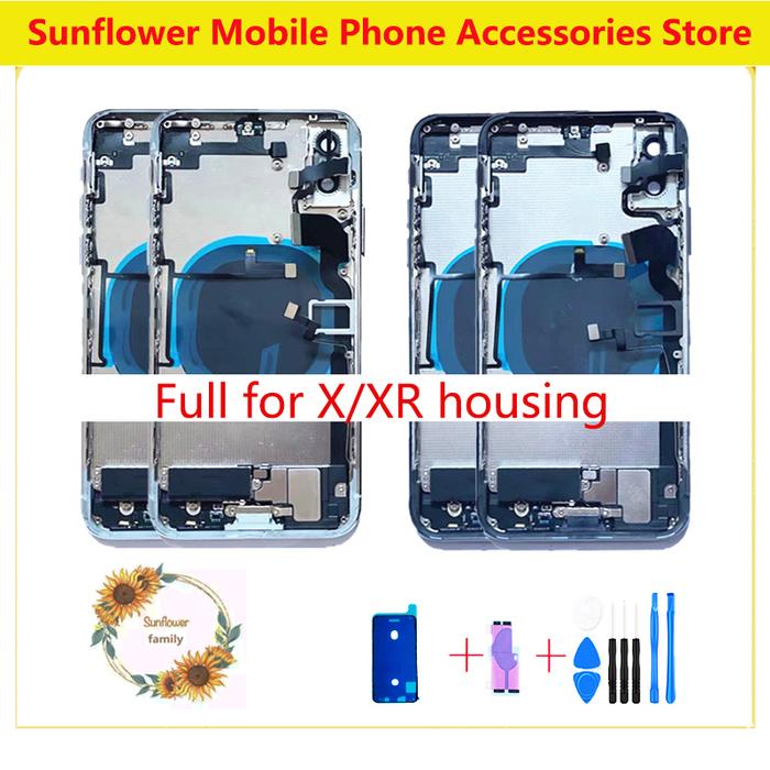 Back Cover Full Assembly For iphone XR X Housing Battery Door Middle