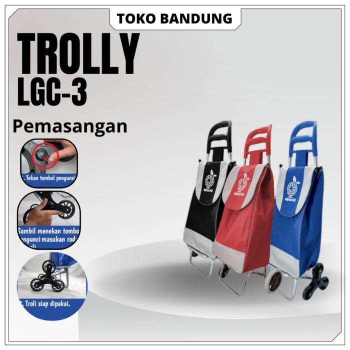 Troli Belanja lipat Keranjang Supermarket Tas Troli Belanja Trolley Roda