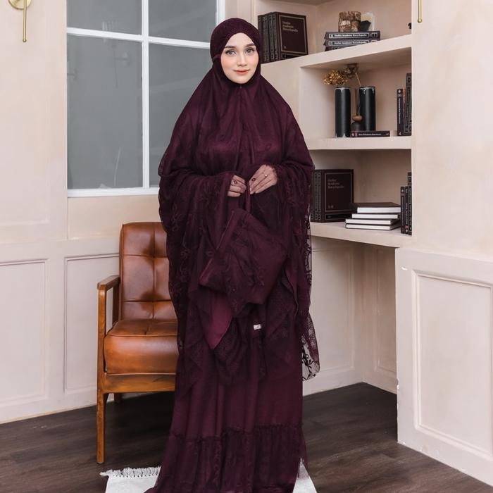 Modeste.co - Mukena Azalina Brukat Mewah Premium Eksklusif Mukena Dewasa Jumbo