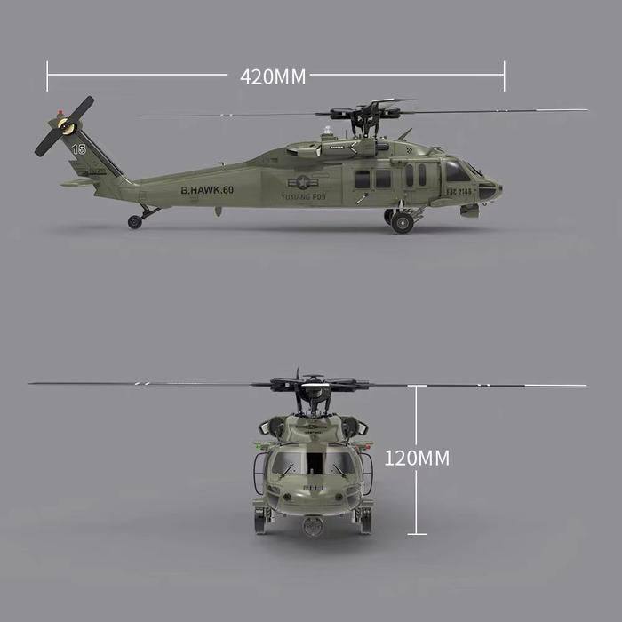F09 RC Helicopter 1:47 Scale Of The UH60-Black Hawk 6 Channels