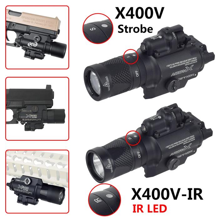 Tactical Surefire X400 Ultra Weapon Flashlight Red Laser Sight Upgrade X400V Ir Infrared Led Scout L