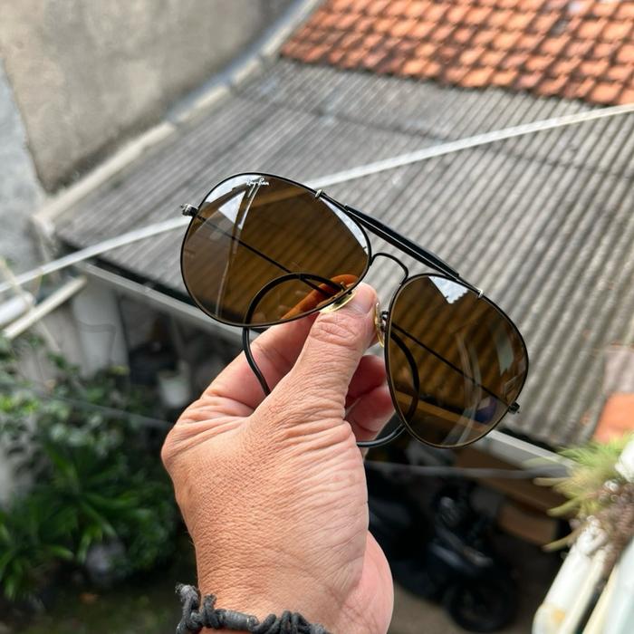 Ray-Ban B&L W0233 Outdoorsman II Black Chrome B-15 TGM Lens Aviator Sunglasses  size 62 Eyewear