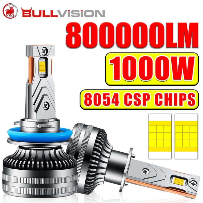 Bullvision H4 LED K5C H7 800000LM 1000W Canbus H3 H11 H8 18PCS 8054