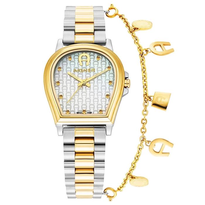 Jam Tangan AIGNER ALBA AGW.252002 Woman's Watch Silver Gold Swiss Made