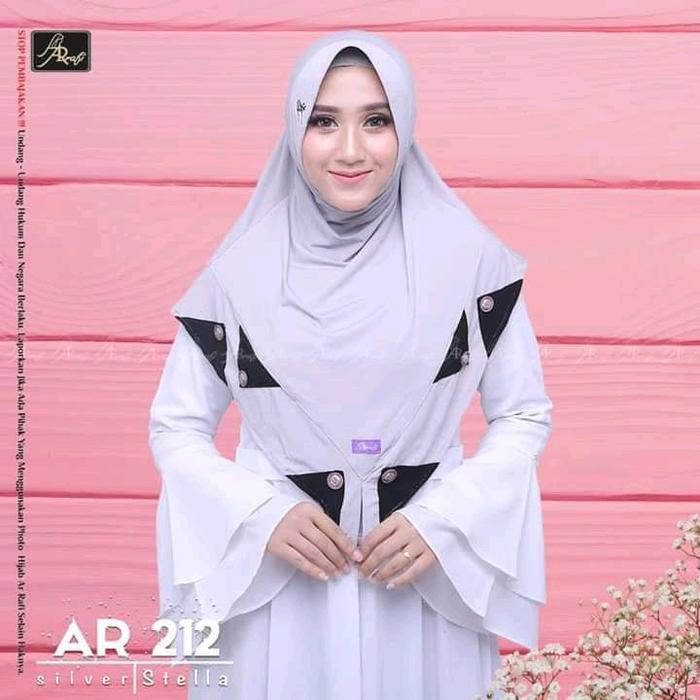 Hijab Bergo AR 212 Kerudung Daily Ootd Jilbab Ar Rafi Kombinasi Aksen Kancing Arrafi X Mozaik Warna 