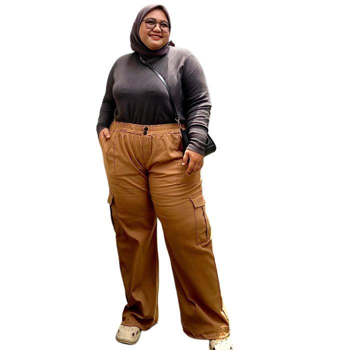 Celana Jumbo Yumi OOTD Hijab Style Jumbo LP 75 - 170 cm Pj 105 BB 70 - 150 kg an Celana Panjang Carg