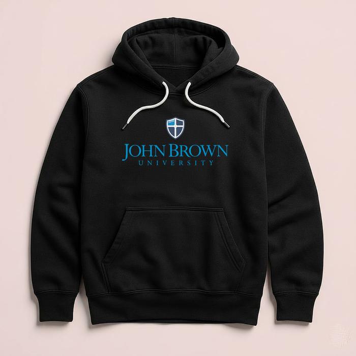 Hoodie JOHN BROWN University Arkansas Premium Fleece Cloth Sweater Jacket Hood Black Hitam