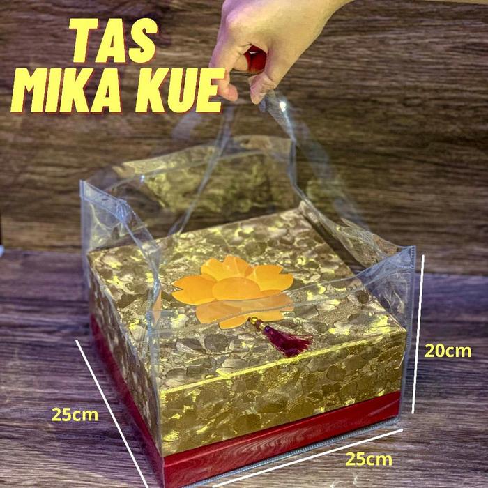 0.10 TAS KANTONG TOTE BAG PLASTIK MIKA PVC TEBAL BENING SUPER TRANSPARANT GOODIEBAG HAMPERS SOUVENIR