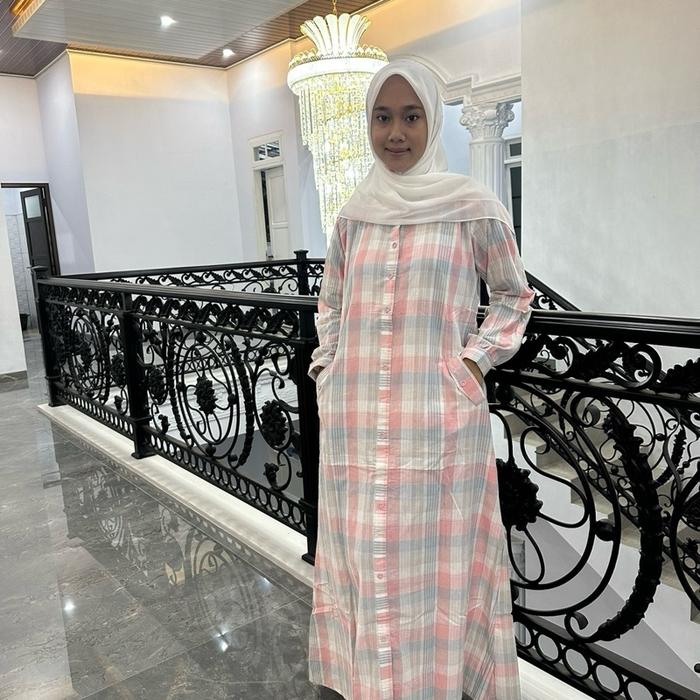 Dns.Daily gamis lurus Dns bahan katun dobby katun triset katun