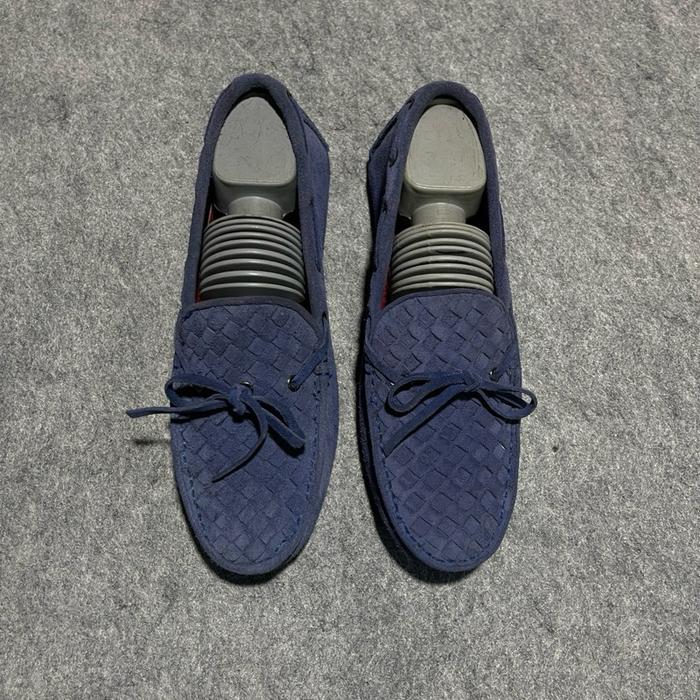 Loafers Bottega Veneta driving shoes  Leather blue suede made in Italy