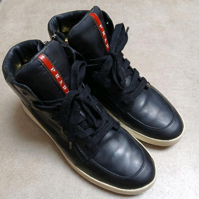 Prada Sport High Top Leather Sneaker