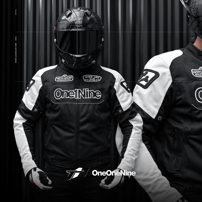 Oneonenine Ksr Jaket Mesh TOUR1 BLACK WHITE Series - Jaket Motor Body Protector
