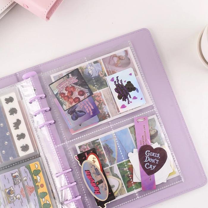 Album Photocard Binder Leather kulit sintetis A5 buku 4R case foto