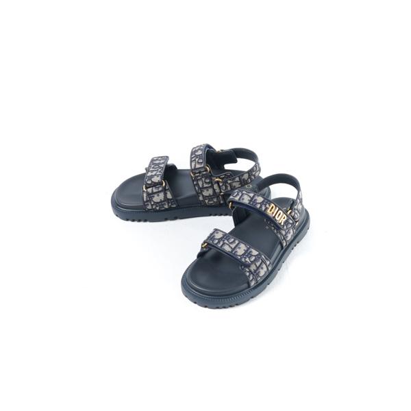 Sandal CHRISTIAN DIOR DIORACT OBLIQUE NAVY STRAP SANDAL 100% ORIGINAL