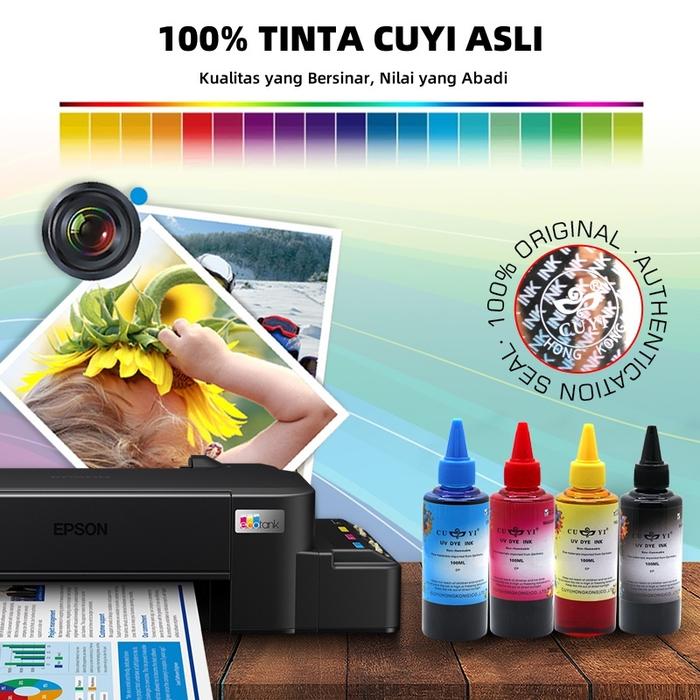 Tinta Pewarna 100ML - Cocok untuk semua Printer Inkjet Epson, Tinta Printer Pewarna