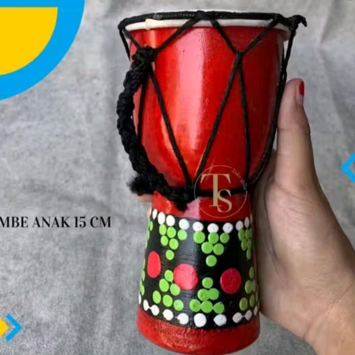 Jimbe/darbuka merawis, ukuran 15 cm untuk mainan anak anak