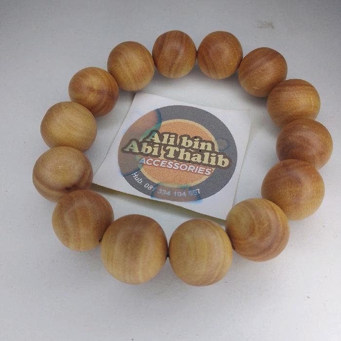 Gelang Kayu Cendana NTT Model Bulat Ukuran 16mm dengan Aroma Wangi Khas - Bracelets, Aksesoris tali