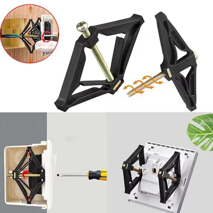 MM Soket Kotak Pengganti Tempel Dinding Set  2Pcs Kotak Perbaikan Sekrup Steker Dinding Switch Per D