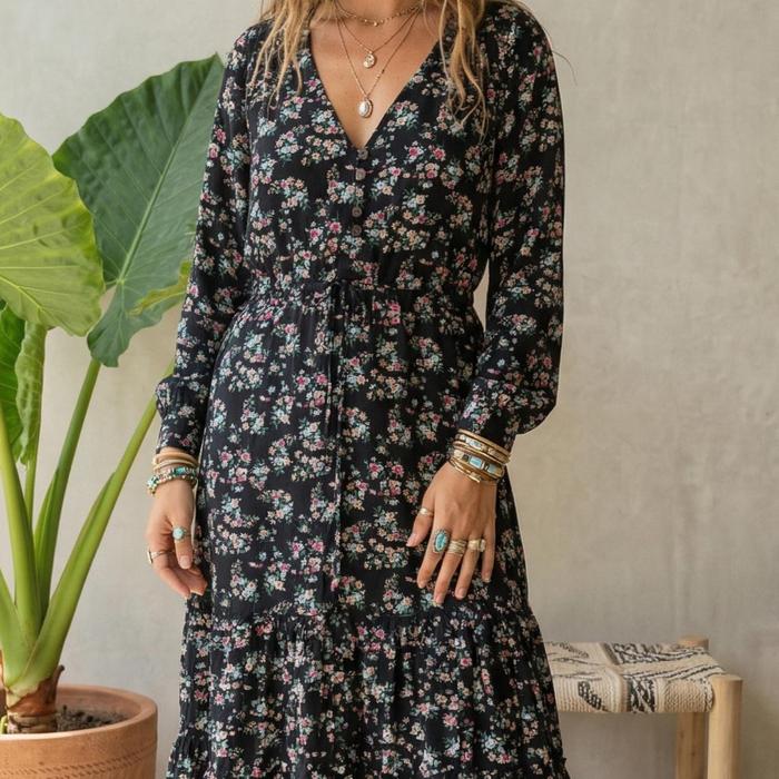 Hopeless Romantic Floral Boho Dress / Gamis Rayon Premium / Dress Busui Maternity Friendly / Gaun Bo