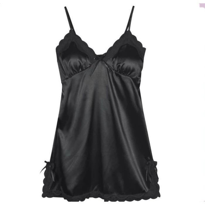 [ BATAM ] ￼Baju Tidur Piyama Daster Wanita Korea Sexy Mini Dress Women Silk Satin Nightdress Lingeri