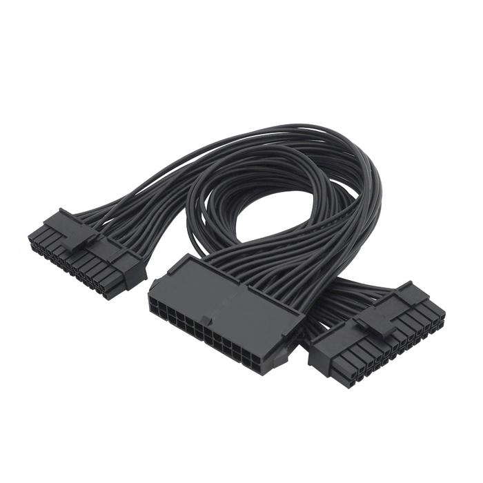 Dual PSU Power Supply 24 pin ATX Motherboard Splitter Cable ATX