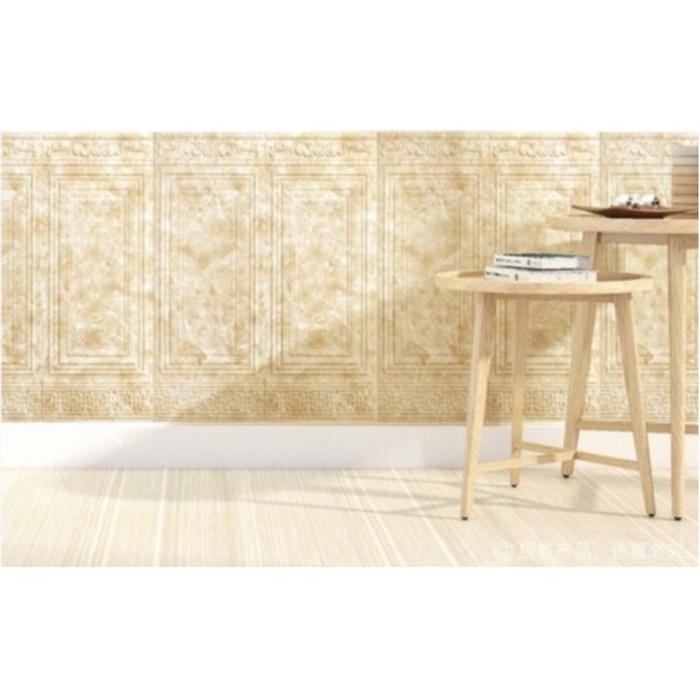 Wallpaper Foam 3D Motif Jendela Pintu Kayu Jati Putih Kayu Gold Marmer ukuran 70 x 90 CM