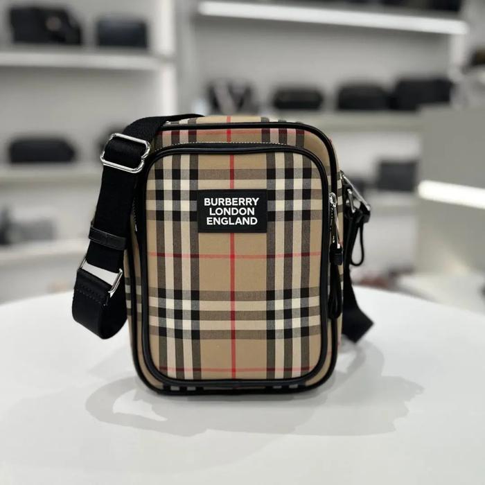 BURBERRY VINTAGE CHECK LEATHER CROSSBODY BAG